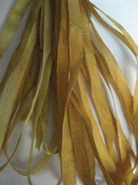 The Thread Gatherer Hand-dyed Silk Ribbon, 4mm — Burnished Gold 060 THUMBNAIL