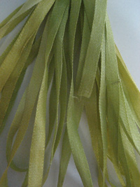 The Thread Gatherer Hand-dyed Silk Ribbon, 4mm — Chartreuse 045 THUMBNAIL