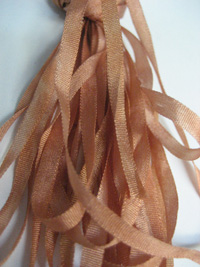 The Thread Gatherer Hand-dyed Silk Ribbon, 4mm — Copper Rose 130 THUMBNAIL