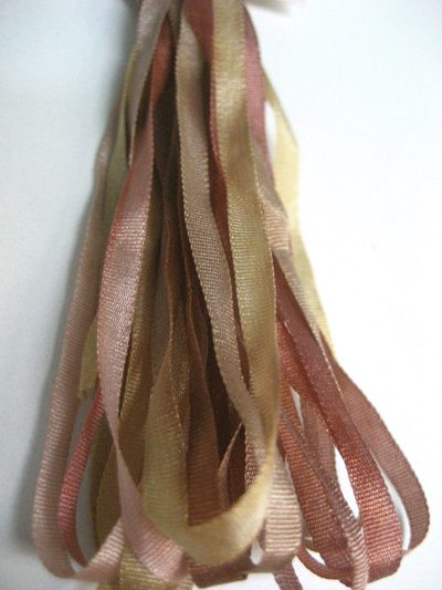 The Thread Gatherer Hand-dyed Silk Ribbon, 4mm — Dried Roses 129 MAIN