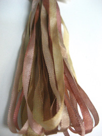 The Thread Gatherer Hand-dyed Silk Ribbon, 4mm — Dried Roses 129 THUMBNAIL