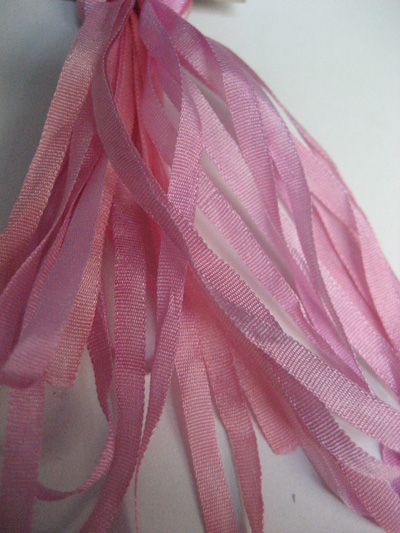 The Thread Gatherer Hand-dyed Silk Ribbon, 4mm — Flamingo Pink 017 MAIN
