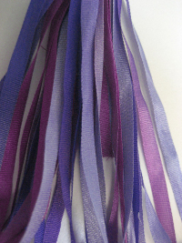 The Thread Gatherer Hand-dyed Silk Ribbon, 4mm — Grape Melange 029 THUMBNAIL