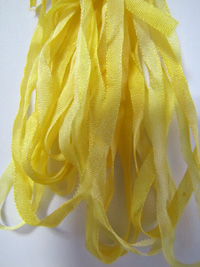 The Thread Gatherer Hand-dyed Silk Ribbon, 4mm — Lemon Souffle 010 THUMBNAIL