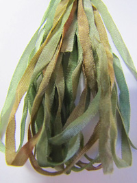 The Thread Gatherer Hand-dyed Silk Ribbon, 4mm — Maidenhair Fern 027 THUMBNAIL