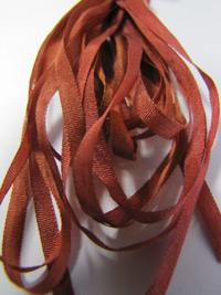 The Thread Gatherer Hand-dyed Silk Ribbon, 4mm — Rusty Amber 038 THUMBNAIL