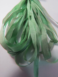 The Thread Gatherer Hand-dyed Silk Ribbon, 4mm — Seafoam Green 016 THUMBNAIL