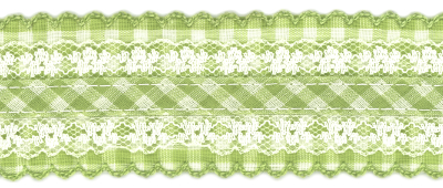Light Green and White Gingham Trim with Lace MAIN