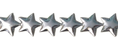 May Arts - 3/4" Puffy Satin Silver Stars Trim – # AX-31 MAIN