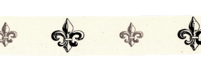 Twill Tape Trim by May Arts - # 413-34-5 – Fleur de Lis MAIN