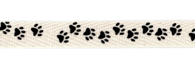 Twill Tape Trim by May Arts - # XT-5 – Black Paw Prints MAIN