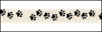Twill Tape Trim by May Arts - # XT-5 – Black Paw Prints THUMBNAIL