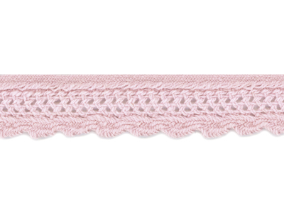 Vintage Crocheted Scalloped Lace – Pink MAIN