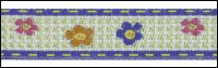 Woven Trim – Light Green and Blue with Flowers THUMBNAIL