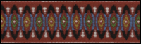 Woven Trim – Multi-colored Geometric on Red THUMBNAIL