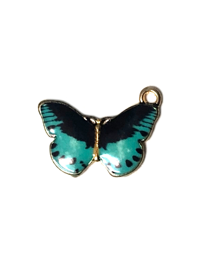 Butterfly Enamel Charm - Turquoise & Black MAIN