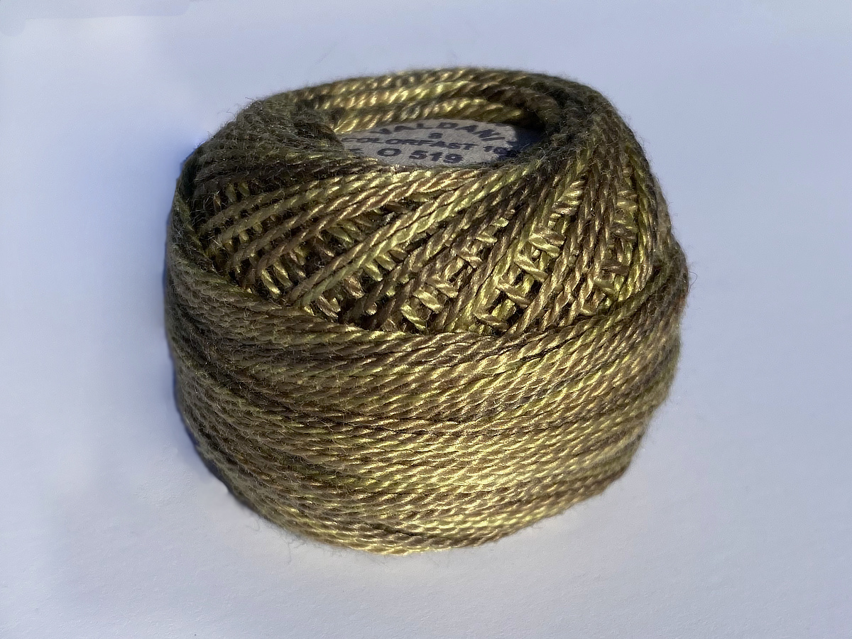Valdani Variegated Pearl Cotton Thread size 8 – #O 519 Green Olives MAIN