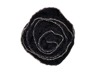 Vintage Appliqué – Black Rose with Silver Lined Edges THUMBNAIL