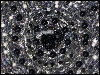 Vintage Appliqué – Black and Silver Fan-shaped SWATCH