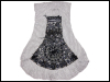 Vintage Appliqué – Black and Silver Fan-shaped SWATCH