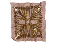 Vintage Appliqué – Gold Embellishments on Brown Square THUMBNAIL