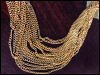 Vintage Appliqué – Gold Chains Between Two Appliqués with Gold, Bronze and Silver Beads and Sequins SWATCH