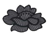 Vintage Appliqué – Gray Flower with Black Outline THUMBNAIL