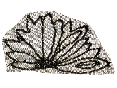 Vintage Appliqué – Pewter Beaded Half of Flower #2 MAIN