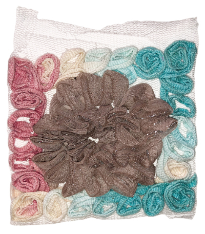 Vintage Appliqué – Turquoise, Pink, Cream and Taupe MAIN