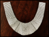 Vintage Appliqué – Silver Embroidered Knots on White Collar SWATCH