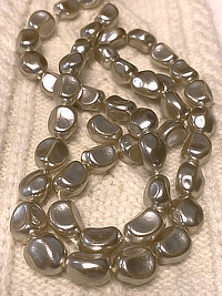 VINTAGE Beads - Glass Baroque Faux Pearls - Vintage Gold 10 mm, 46 pieces THUMBNAIL