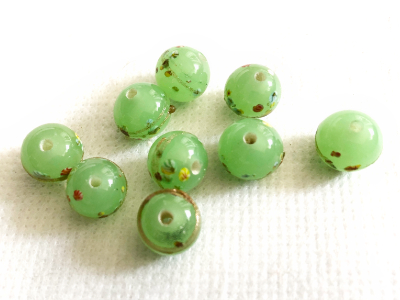 Seafoam Green Round Lampwork Glass Vintage Beads MAIN