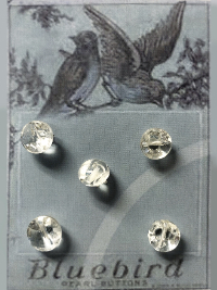 VINTAGE Clear Buttons on "Bluebird" Card THUMBNAIL
