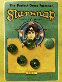 VINTAGE Green Buttons on "Starsnap" Card THUMBNAIL