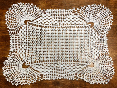 Vintage Crocheted Doily – Rectangle with Rounded Corners MAIN