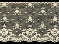 Vintage Lace J – Wide cream-colored lace trim, 4 5/8" wide – Priced per yard THUMBNAIL