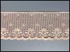 Vintage Flat Lace Trim – floral design w/ scalloped edge, peach, 2 1/4" wide – 305 1/2 inches total SWATCH