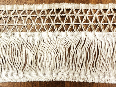 Vintage Fringe Trim – Cream and Tan MAIN