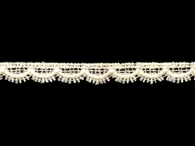 Vintage Lace Trim – fringed scalloped edge, cream, 3/8" wide – Priced per yard MAIN