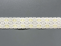 Vintage Flat Lace Trim – floral design, yellow and cream, 1" wide – 7 yards THUMBNAIL