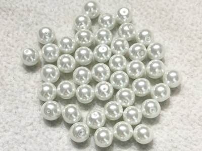 Swarovski Glass Pearls White 10mm - 44 beads MAIN