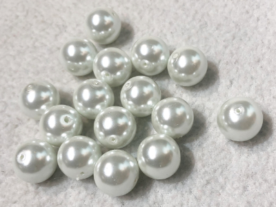 Swarovski Glass Pearls White 14 mm - 16 beads MAIN