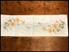 Vintage Table Runner – Embroidered Clovers and Purple and Orange Flowers SWATCH