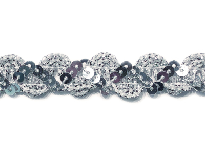 Vintage Metallic Sequin Trim – silver with silver sequins MAIN
