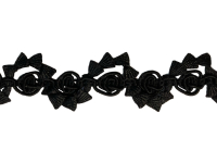 Vintage Gimp Flower Trim – Black THUMBNAIL