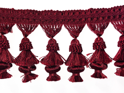 Vintage Tassel Trim – Deep Red MAIN
