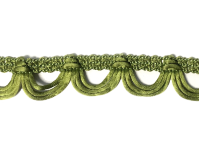 Vintage Loop Fringe Trim – Green MAIN
