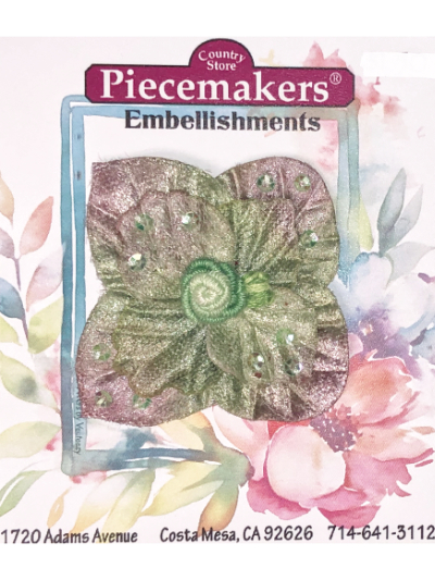 Faux Velvet Flower – Dusty Purple and Green MAIN