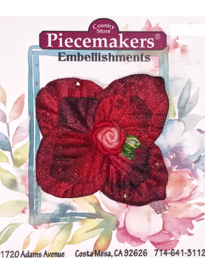 Faux Velvet Flower – Red MAIN