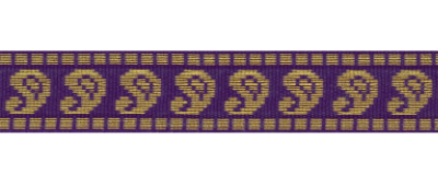 Woven Trim – Purple with Bronze Paisley Pattern MAIN